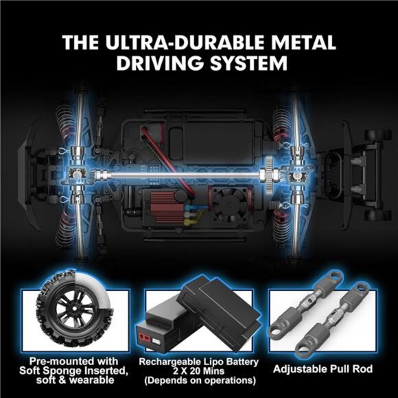 1/16 RTR Brushless Fast RC Cars for Adults, Max 42mph Electric Off-Road RC Truck - Picture 4 of 7